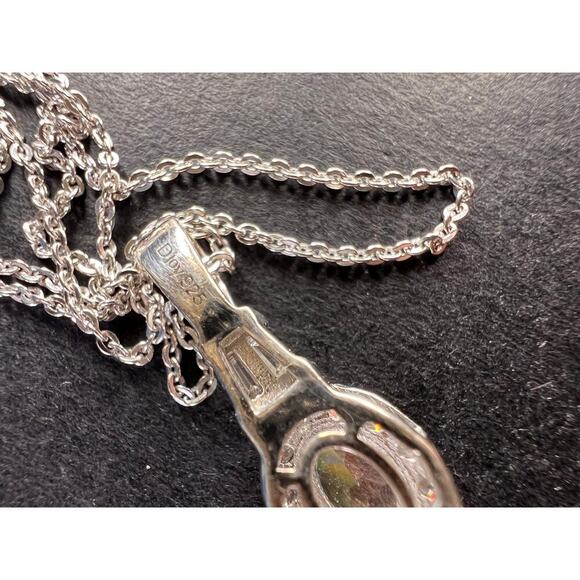 NEW gemmy moonstone and moissanite halo pendant in rhodium over sterling silver - Picture 2 of 12